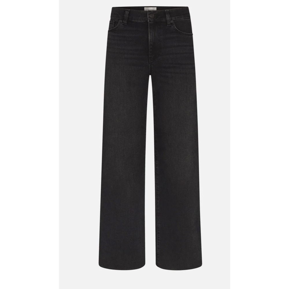 FRAME Le Slim Palazzo High Rise W34 Black Wide Leg Elevated Contemporary Chic